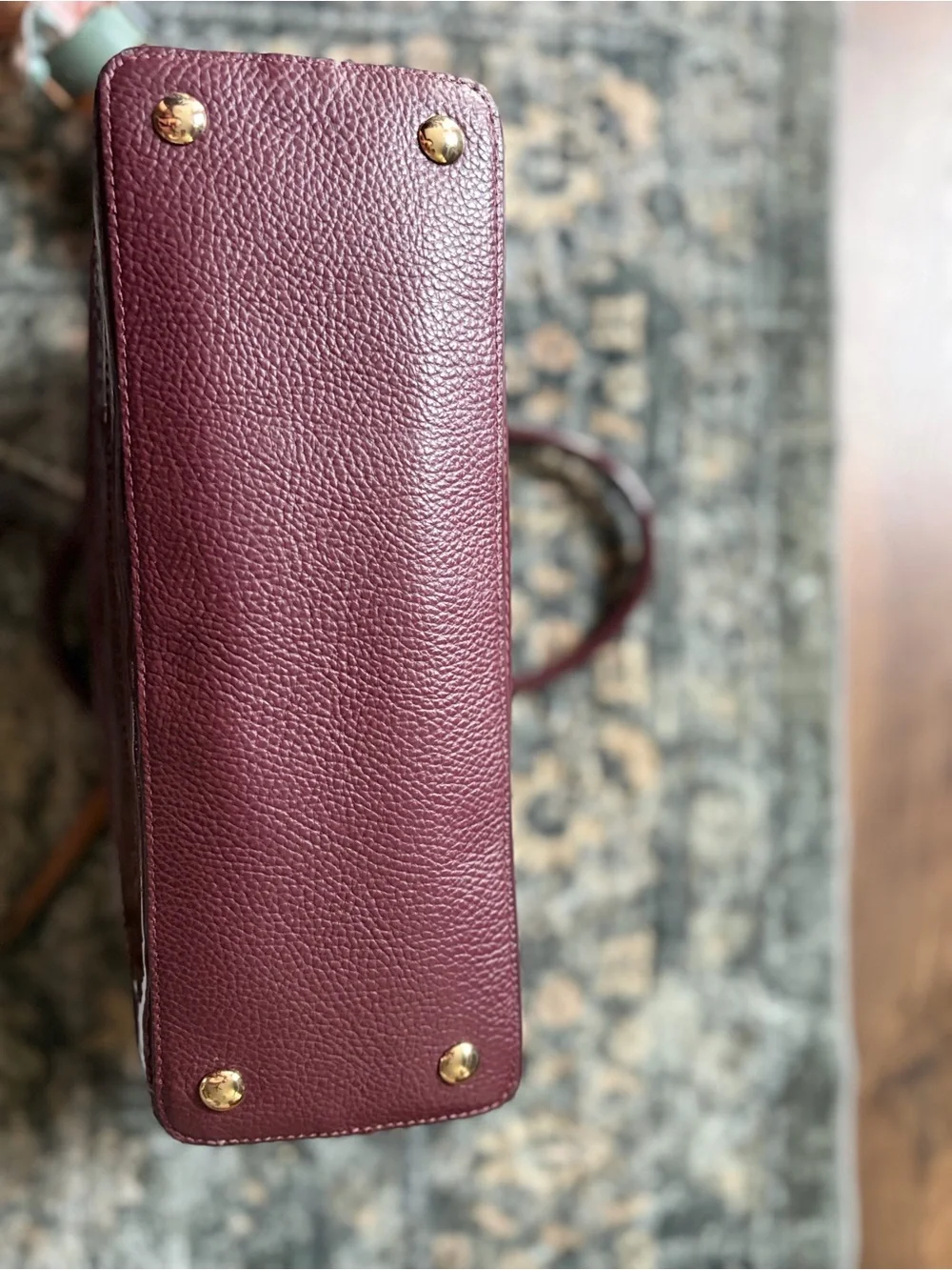Coach Pebbled Dome Satchel in Deep Burgundy